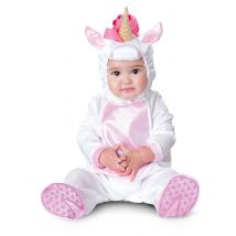 Süßes Einhorn Strampler Baby Kostüm weiss-rosa - Thema: Fasching und Karneval - Rosa/Pink - Größe 86/92 (18-24 Monate)