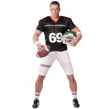 American Football Herren-Kostüm schwarz-weiss - Thema: Fasching und Karneval - Größe XL (54-56)