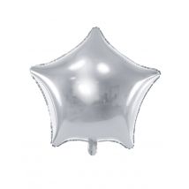 Stern Folienballon silber 45 cm - Thema: Geburtstag und Jubiläum