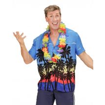 Erwachsenen Hawaii-Hemd blau/bunt - Thema: Fasching und Karneval - Blau - Größe XL
