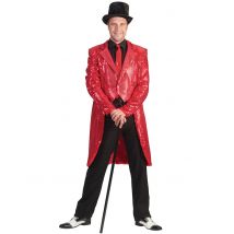 Herren Pailletten Frack rot - Thema: Fasching und Karneval - Größe L
