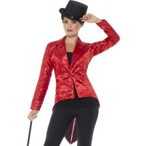 20er Jahre Pailletten-Frack für Damen rot - Thema: Fasching und Karneval - Größe M
