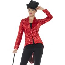 20er Jahre Pailletten-Frack für Damen rot - Thema: Fasching und Karneval - Größe M