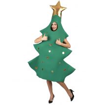 Tannenbaum-Kostüm Unisex-Weihnachtskostüm grün-gold - Thema: Weihnachten und Winter - Grün