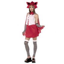 Rotkäppchen Halloween Monster Kinderkostüm schwarz-weiss-rot
