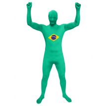 Speedsuit Brasilien Fussball Fanartikel grün-gelb-blau - Thema: Fasching und Karneval - Grün - Größe L