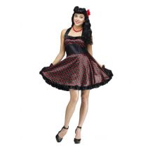 50er-Jahre Rockabilly Damenkostüm Pin-Up schwarz-rot - Thema: Fasching und Karneval - Schwarz - Größe M / L