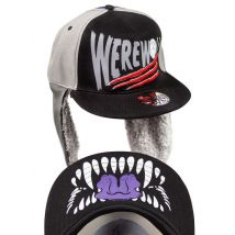 Kreepsville-Basecap Werwolf-Cap mit Ohrenwärmern schwarz-grau