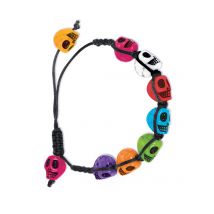 Tag der Toten Armband Totenköpfe bunt - Thema: Fasching und Karneval