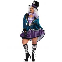 Hutmacherin-Damenkostüm - Thema: Fasching und Karneval - Größe XXL