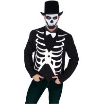 Skelett-Weste Kostüm-Accessoire für Halloween schwarz-weiss - Thema: Fasching und Karneval - Schwarz