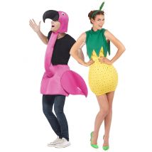 Flamingo und Ananas-Paarkostüm Fasching rosa-gelb-grün - Thema: Fasching und Karneval - Gelb/Blond