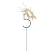 Wunderkerze Zahl 5 - Thema: Geburtstag und Jubiläum - Gelb/Blond
