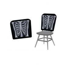 Halloween-Stuhlabdeckungen Skelett 38 x 48 cm - Thema: Halloween - Schwarz