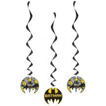 Batman Hängedeko-Spiralen 3 Stück - Thema: Geburtstag und Jubiläum - Gelb/Blond