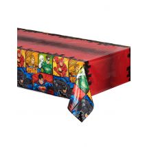 Justice League-Tischdecke Superhelden-Tischdecke Lizenzartikel rot-bunt 137x213cm - Thema: Geburtstag und Jubiläum - Bunt