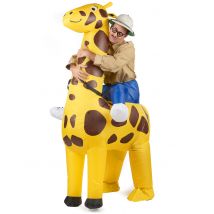 Aufblasbare Giraffe Carry-Me-Kostüm gelb-braun-blau - Thema: Mottoparty - Gelb/Blond