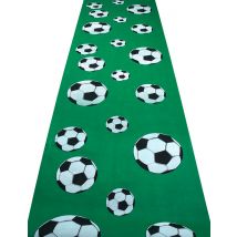 Fussball-Tisch-Läufer grün-schwarz-weiss 450x60cm - Thema: Mottoparty - Grün