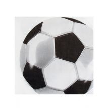 Fußball-Servietten Party-Tischdeko 20 Stück schwarz-weiss 33 x 33cm - Thema: Mottoparty - Weiß