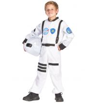 Astronauten-Kinderkostüm Raumfahrerkostüm weiss-schwarz - Thema: Fasching und Karneval - Weiß - Größe 134/140 (10-12 Jahre)