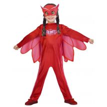 Eulette Kinderkostüm für Mädchen PJ Masks Lizenzartikel rot - Thema: Fasching und Karneval - Größe 110/116 (5-6 Jahre)