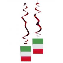 6 Metallspiralen mit Flagge Italien - Thema: Geburtstag und Jubiläum - Bunt