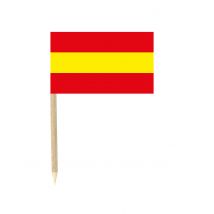 Spanien-Flaggen Partypicker 50 Stück rot-gelb 3x5cm - Thema: Mottoparty - Gelb/Blond