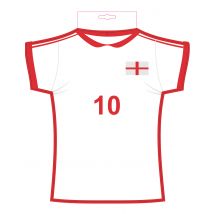 England Trikot Wanddeko weiß-rot 31 x 33cm - Thema: Mottoparty - Weiß