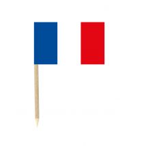 Frankreich-Flaggen Partypicker 50 Stück blau-weiss-rot 3x5cm - Weiß