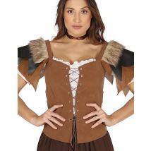 Mittelalter-Kostüm Korsage für Damen braun