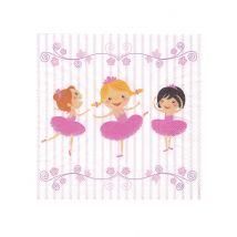 20 Papierservietten Ballerinamotiv - Thema: Fasching und Karneval - Rosa/Pink