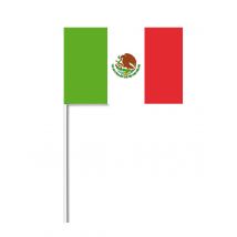 Mexikanische Flagge Mexiko-Fahne grün-weiss-rot 14x21cm - Thema: Mottoparty - Weiß