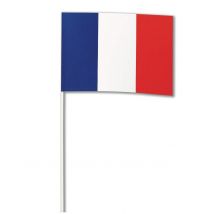 Frankreich-Papierfahne Länder-Fanartikel blau-weiss-rot 14x21cm - Thema: Mottoparty - Weiß