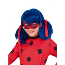 Glitzernde Ladybug-Augenmaske rot-schwarz - Thema: Fasching und Karneval - Schwarz