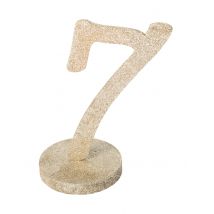 Tischdeko Zahl 7 Glitzer 20 cm - Thema: Geburtstag und Jubiläum - Beige