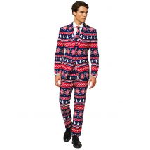 Mr. Nordic Weihnachtsanzug für Herren von Opposutis blau-rot-weiss - Thema: Weihnachten und Winter - Blau - Größe XL (58)
