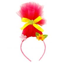 Troll-Haarreifen für Damen Accessoire pink-gelb - Thema: Fasching und Karneval - Rosa/Pink