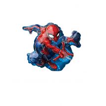 Spiderman-Ballon Marvel-Folienballon rot blau schwarz 17x25cm - Thema: Fasching und Karneval - Blau