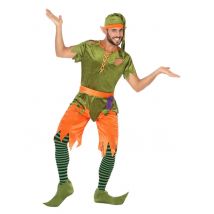 Elfen-Kostüm für Herren Faschingskostüm grün-orange - Thema: Fasching und Karneval - Grün - Größe M / L