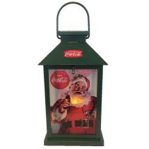 Coca Cola-Laterne Weihnachts-Deko bunt 12x26cm - Thema: Weihnachten und Winter - Grün