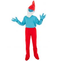 Papa Schlumpf-Kostüm für Kinder Die Schlümpfe blau-rot - Thema: Fasching und Karneval - Blau - Größe 128 (7-8 Jahre)