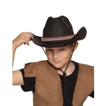 Cowboy-Hut mit Hutband für Kinder schwarz-braun - Thema: Fasching und Karneval - Schwarz