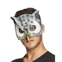 Eulenmaske Halbmaske für Erwachsene grau - Thema: Fasching und Karneval - Silber/Grau