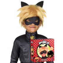 Cat Noir-Perücke und Maske für Kinder Miraculous Accessoires blond-schwarz - Thema: Fasching und Karneval - Gelb/Blond