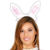 Hasenohren Kostümzubehör Ostern weiss-rosa - Thema: Fasching und Karneval - Weiß