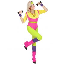 Sportliche Aerobic-Lehrerin aus den 80ern Damen-Kostüm bunt - Thema: Fasching und Karneval - Bunt - Größe XS