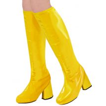Schuhüberzüge Disco-Stiefel gelb - Thema: Fasching und Karneval - Gelb/Blond