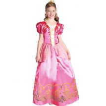 Prinzessin-Kostüm für Mädchen rosa-gold-weiss - Thema: Fasching und Karneval - Rosa/Pink - Größe 110-122 (4-6 Jahre)