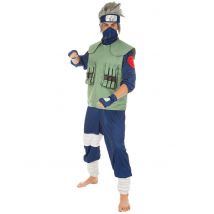 Kakashi-Kostüm Naruto-Lizenzkostüm für Herren grün-blau - Thema: Fasching und Karneval - Blau - Größe XL