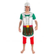 Römischer Krieger Herrenkostüm Asterix und Obelix silber grün - Thema: Fasching und Karneval - Bunt - Größe L
